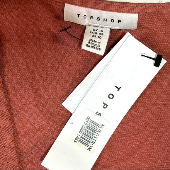 NWT Topshop Tortoise Ring Wrap Dress 10 - Picture 10 of 13